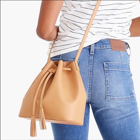 J. Crew Factory Handbags - J Crew Maxwell Bucket Crossbody Vegan Leather Bag